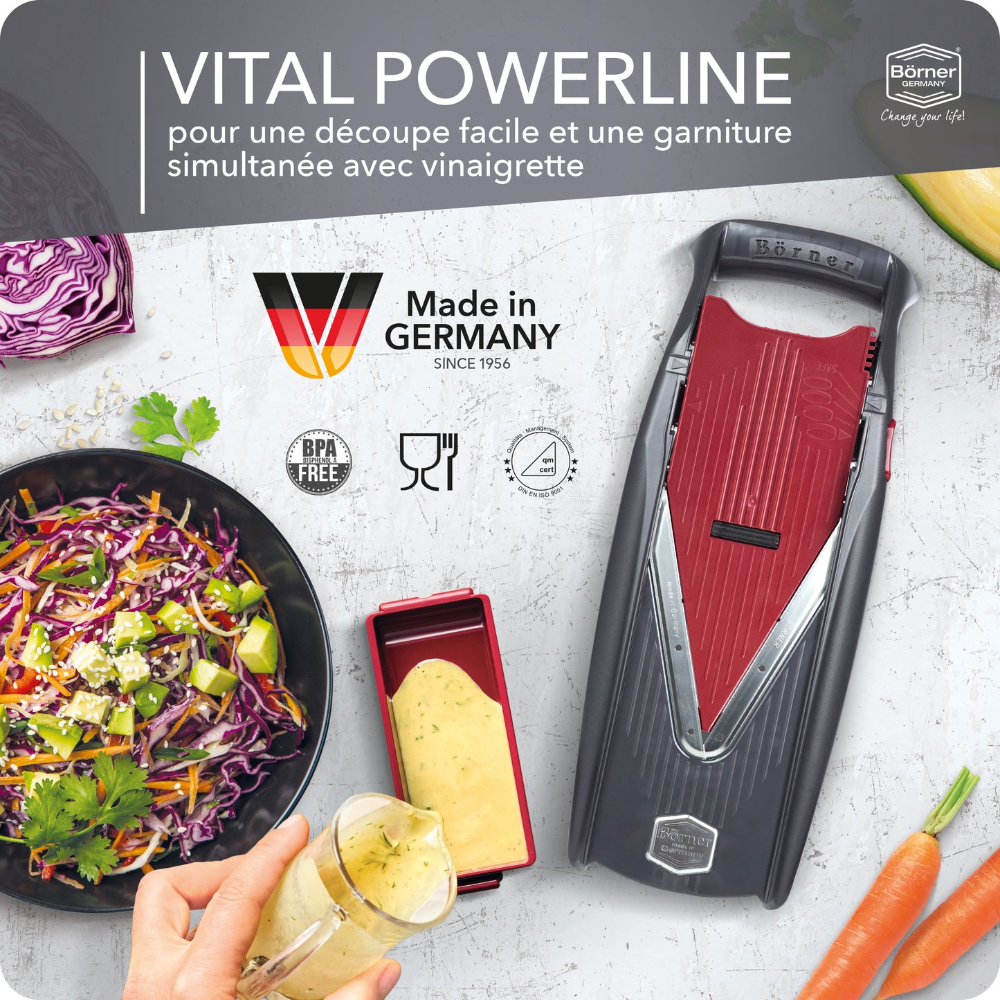 Set Professionnel mandoline Vital Börner + Le saladier avec passoire OFFERT