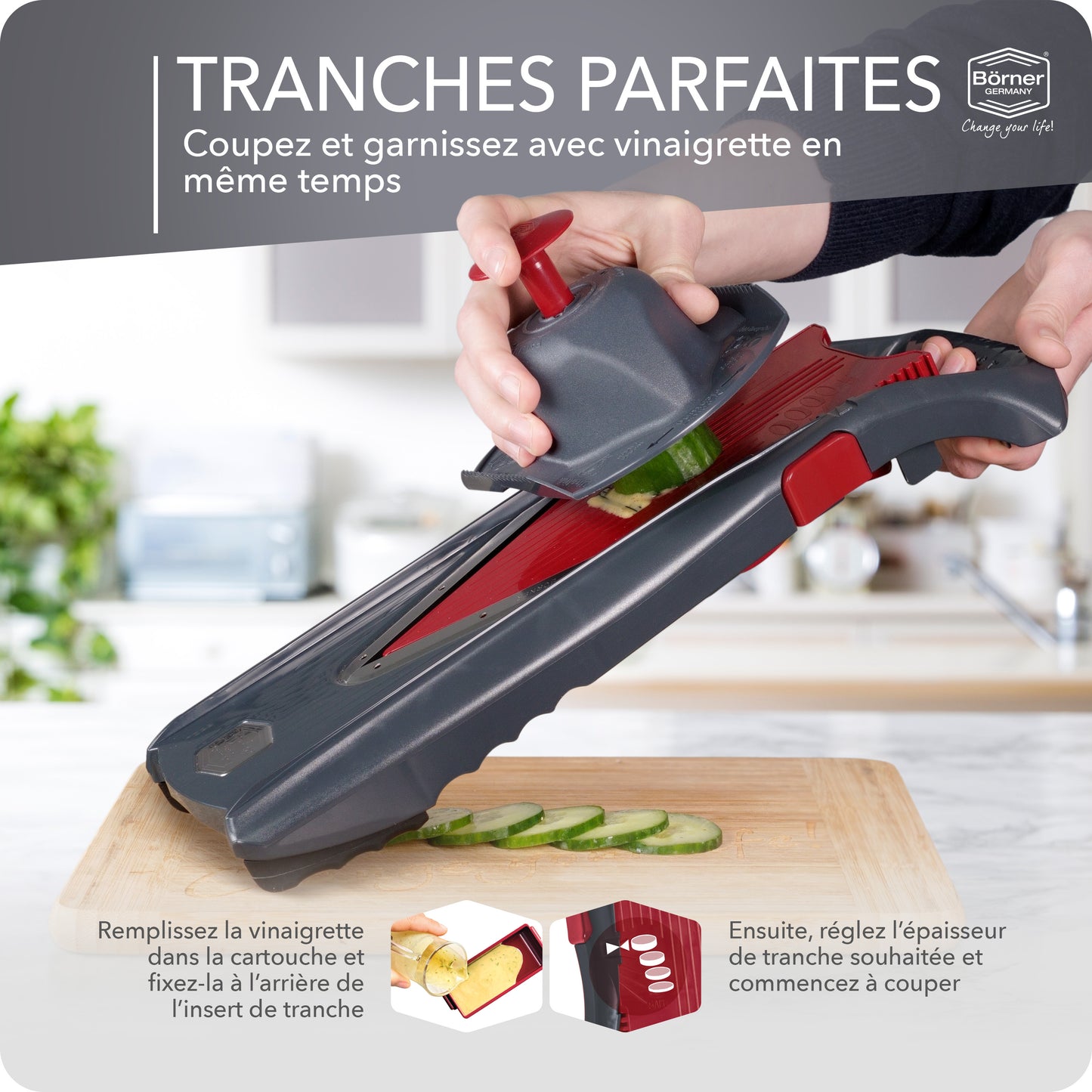 Set Professionnel mandoline Vital Börner + Le saladier avec passoire OFFERT